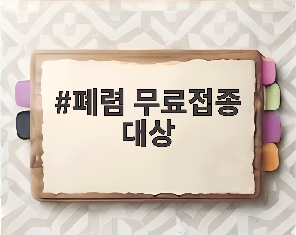 폐렴 무료접종 대상