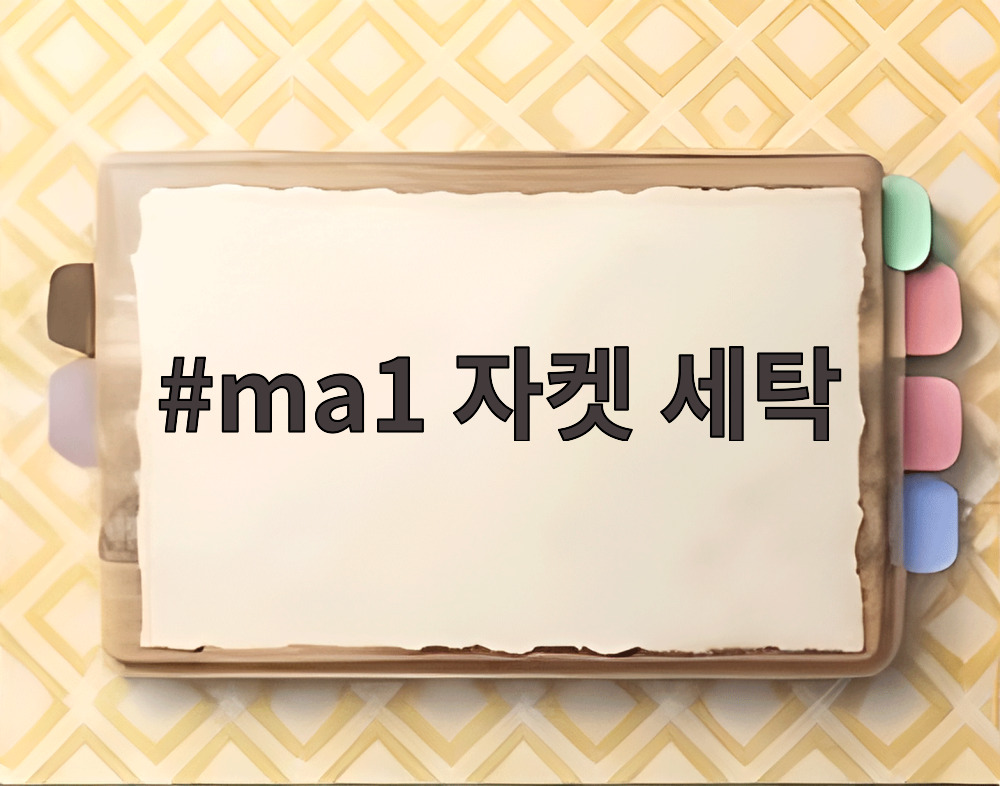 ma1 자켓 세탁