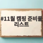 11월 캠핑 준비물 리스트