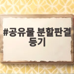공유물 분할판결 등기