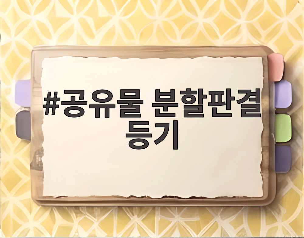 공유물 분할판결 등기