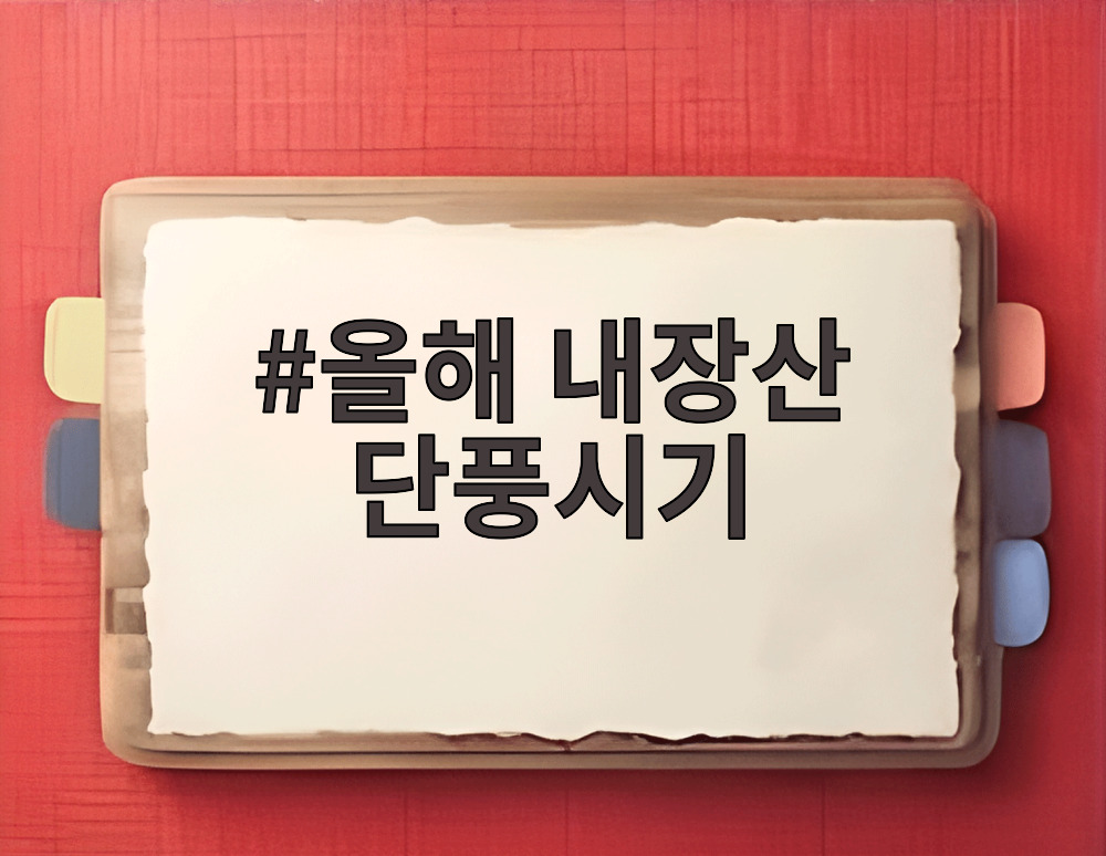 올해 내장산 단풍시기