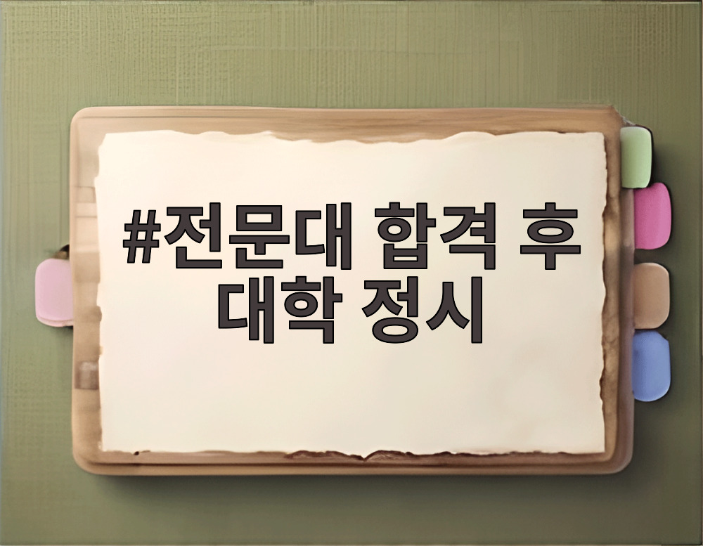 전문대 합격 후 대학 정시